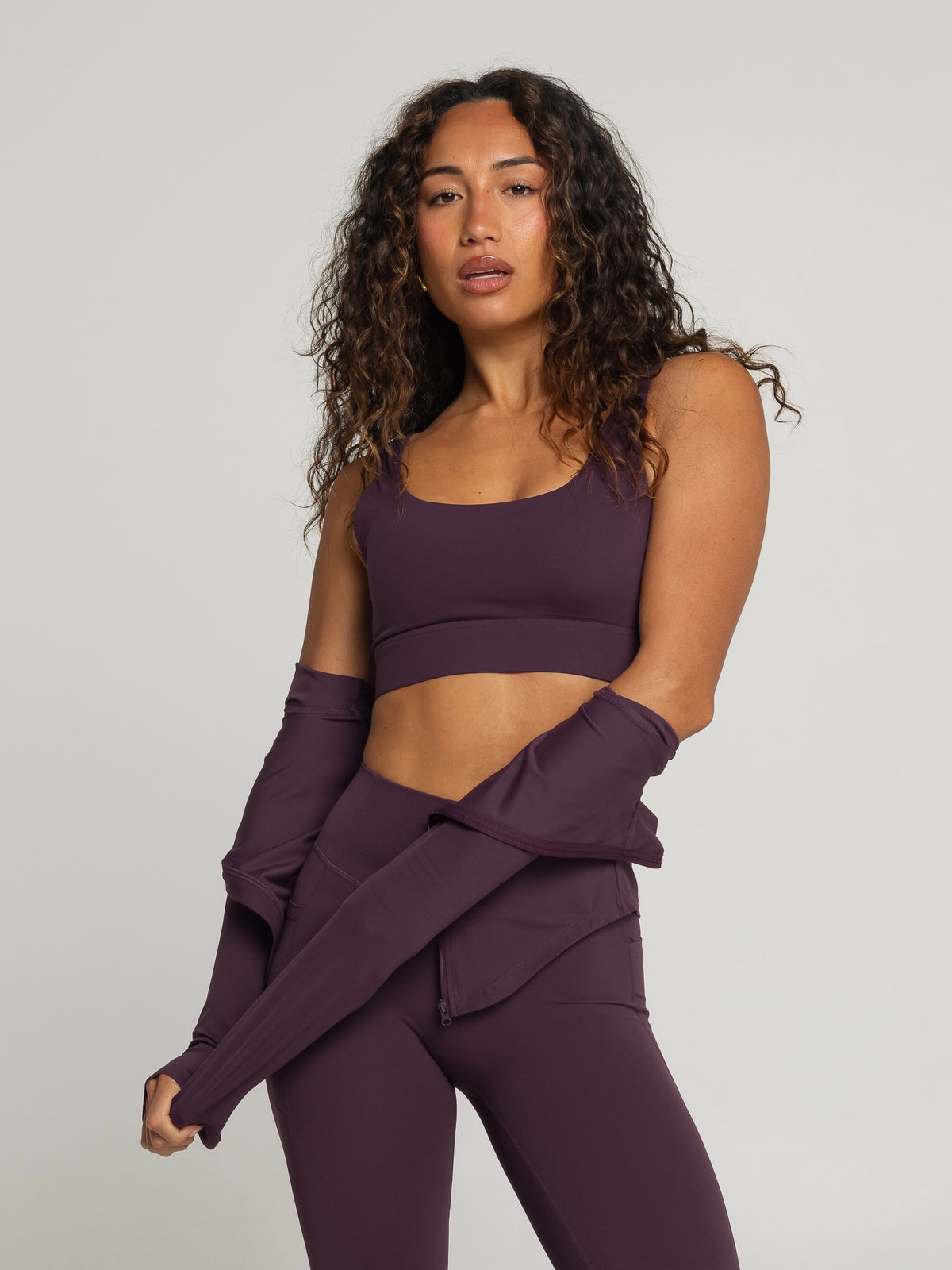 UNIFORM SCOOP BRA - PLUM