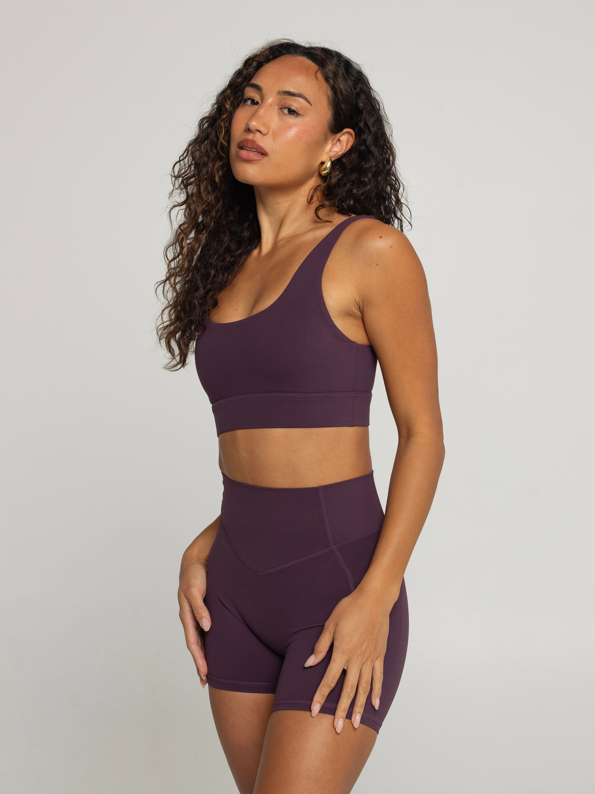 UNIFORM SCOOP BRA - PLUM