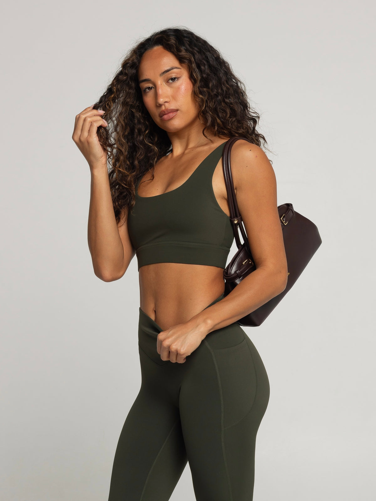 SWEAT SCOOP BRA - FOREST