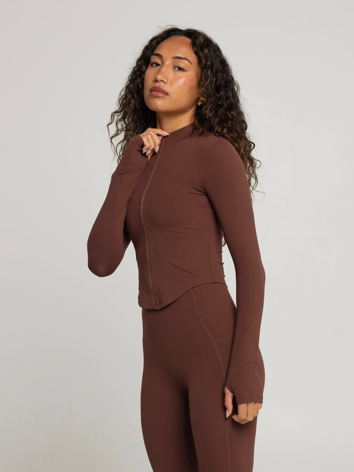 UNIFORM ZIP JACKET - CHOCOLATE