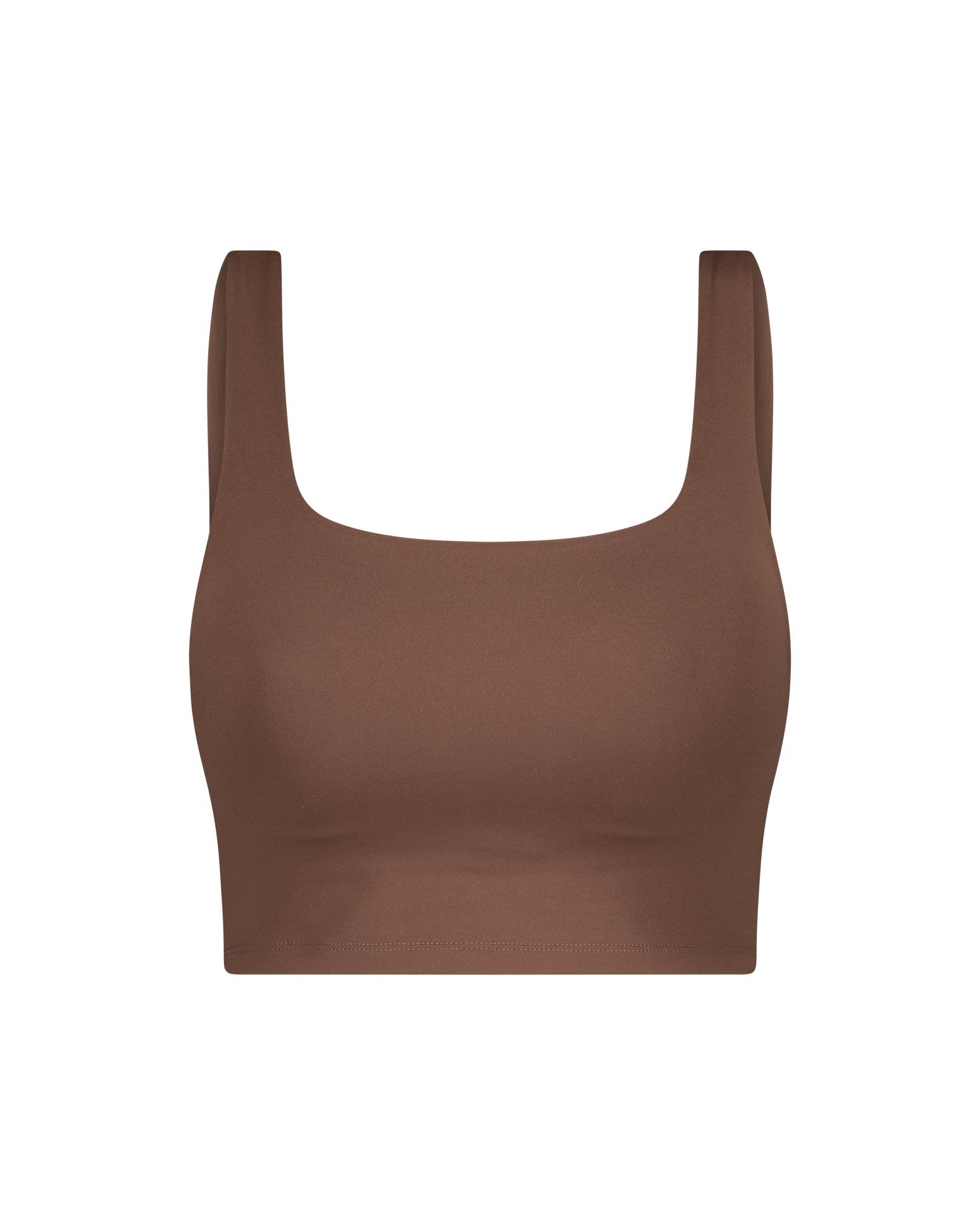 SIGNATURE SQUARE NECK BRA TANK - CHOCOLATE