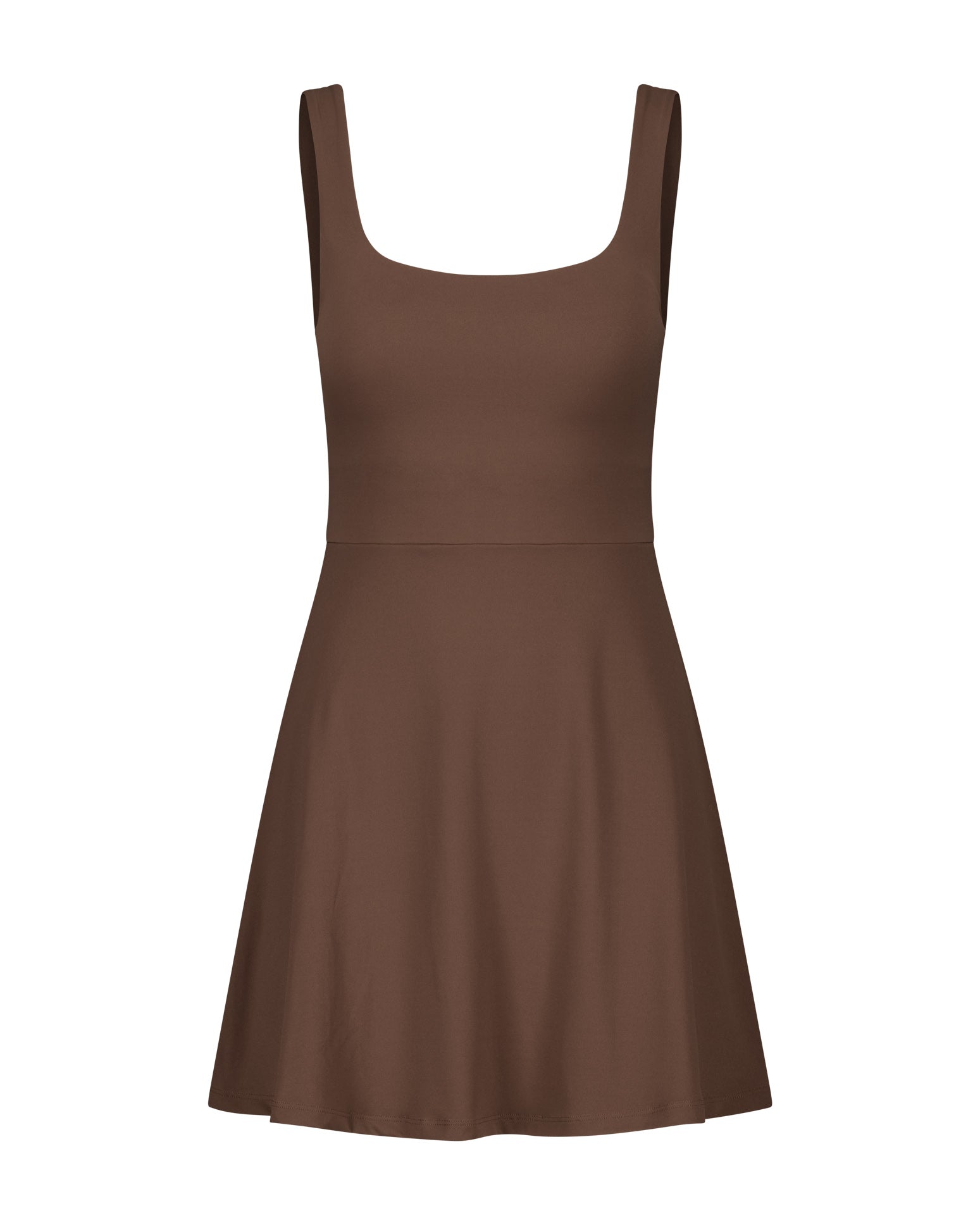 ULTIMATE SQUARE NECK DRESS - CHOCOLATE