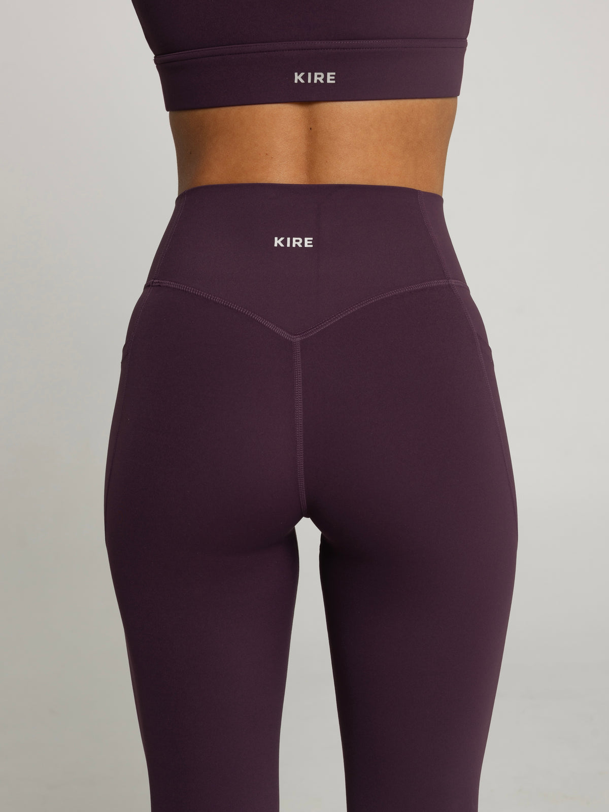 SWEAT POCKET LEGGINGS - PLUM