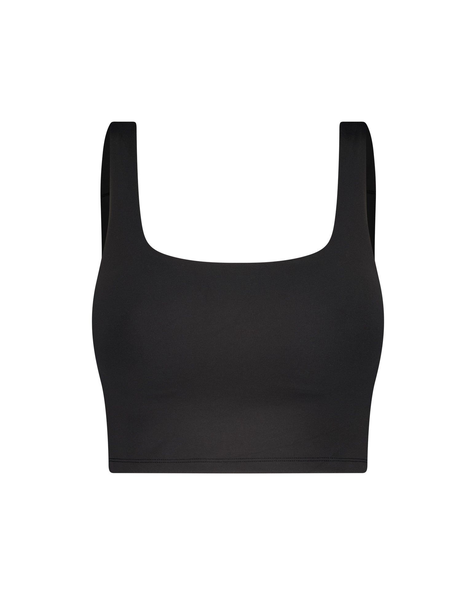 Sportluxe Square Neck Shelf Bra Tank - Black