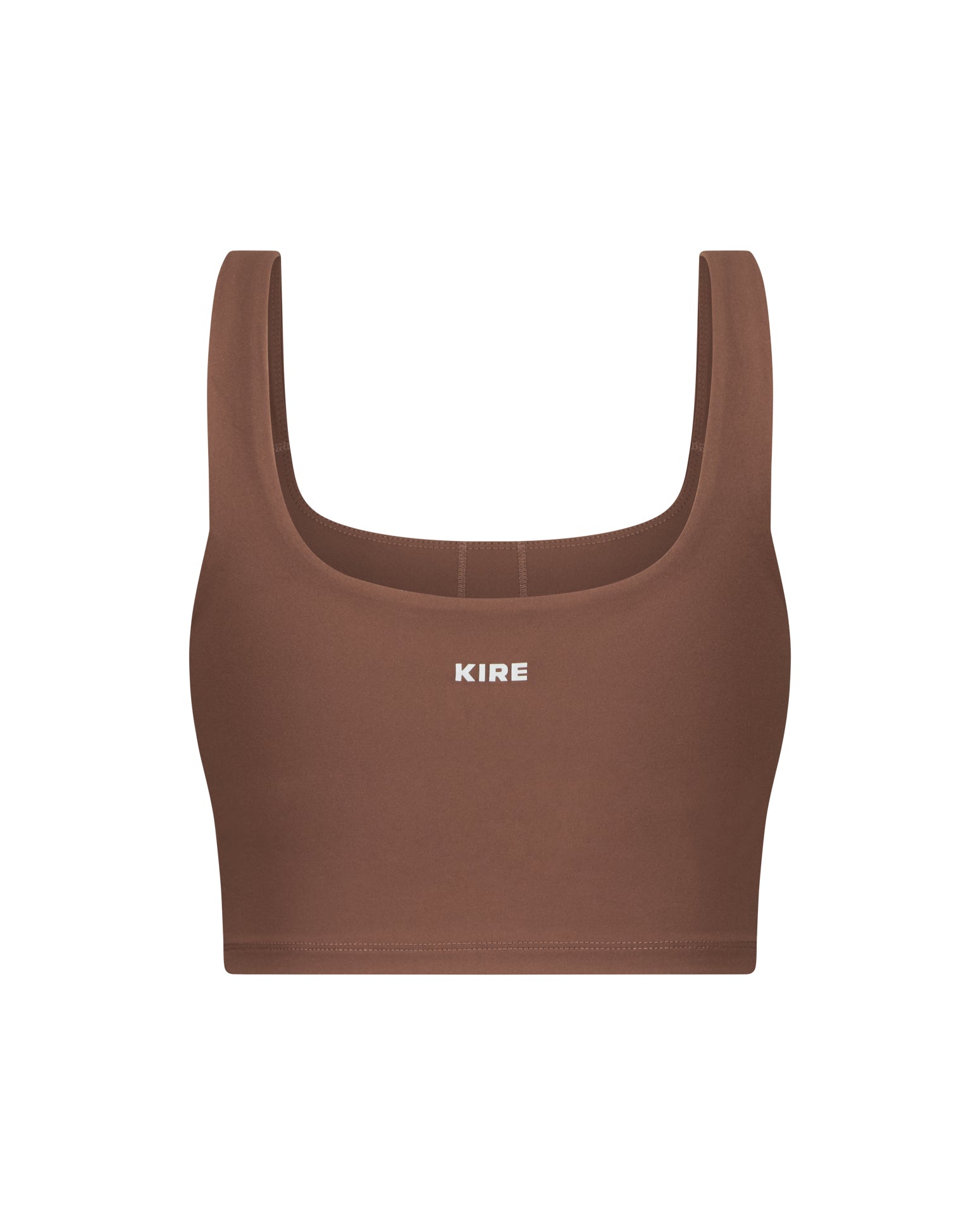 Sportluxe Square Neck Shelf Bra Tank - Chocolate